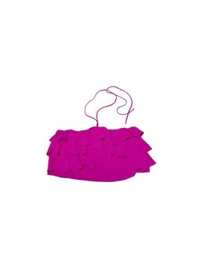 Julia Ruffle Crop Top Women’s XL Hot Pink Strapless Tiered Tube Top NWT